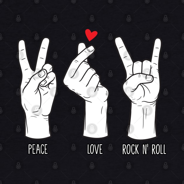 Peace Love Rock and Roll White Edition by Tee Tow Argh 